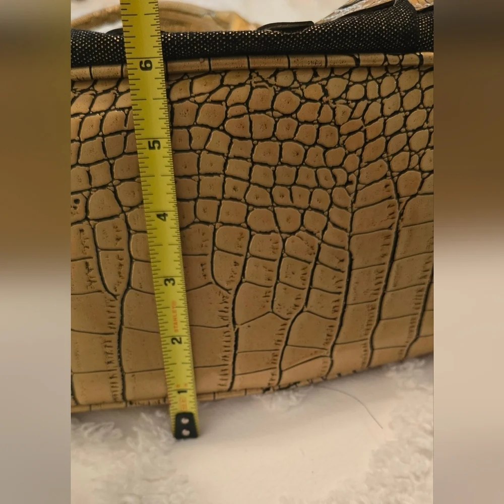 Large Unique Gold and Black Women's Handbag (1206)